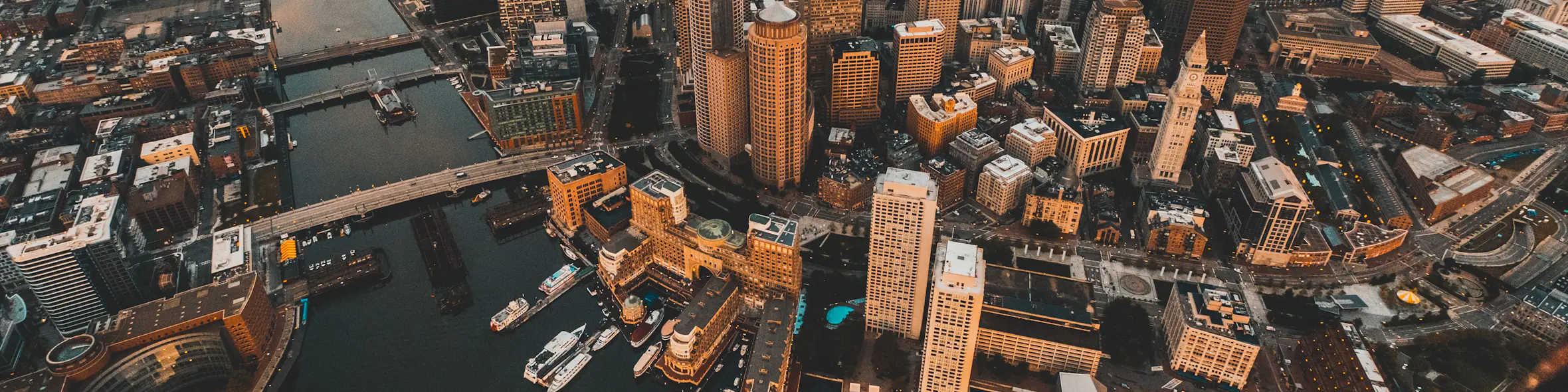 A cityscape of Boston, Massachusetts in the USA featuring iconic elements of Boston, Massachusetts's architectural landmarks.