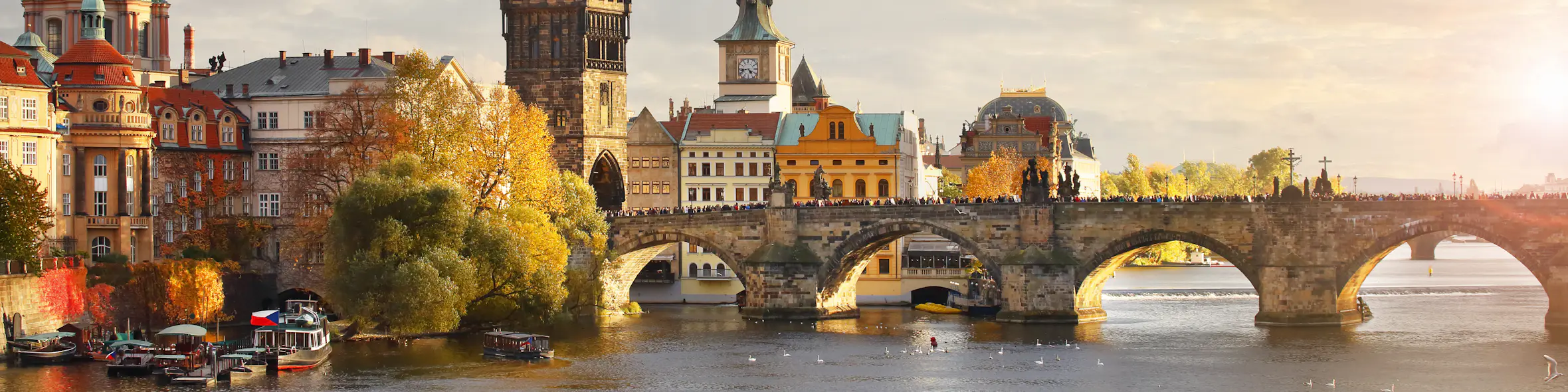 A cityscape of Prague in Czech Republic featuring iconic elements of Prague's architectural landmarks.