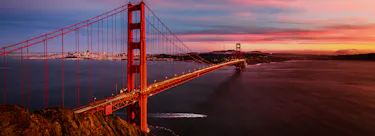 A cityscape of San Francisco, California in the USA featuring iconic elements of San Francisco, California's architectural landmarks.