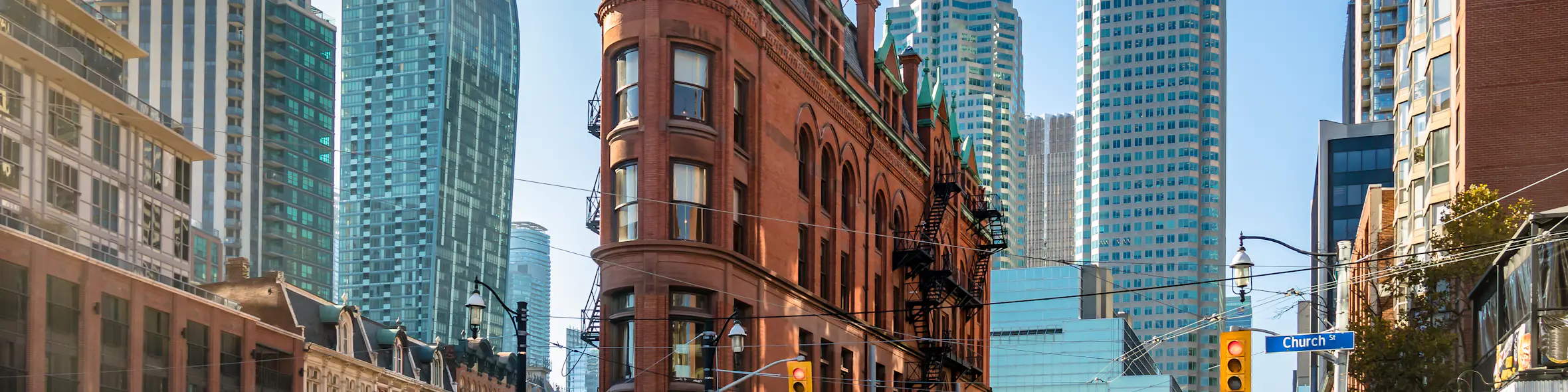 A cityscape of Toronto, Ontario in Canada featuring iconic elements of Toronto, Ontario's architectural landmarks.
