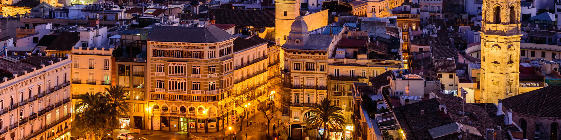 A cityscape of Valencia in Spain featuring iconic elements of Valencia's architectural landmarks.