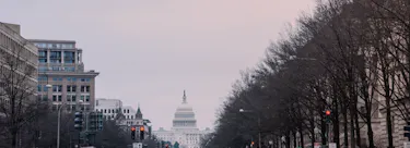 A cityscape of Washington DC, District of Columbia in the USA featuring iconic elements of Washington DC, District of Columbia's architectural landmarks.