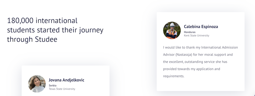 Studee testimonials