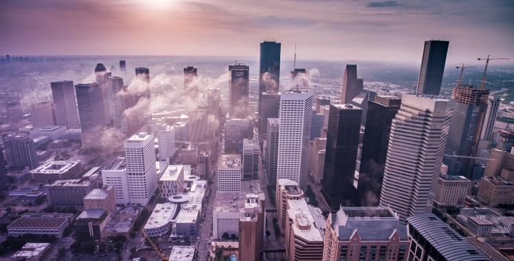 clouds over a city in Texas