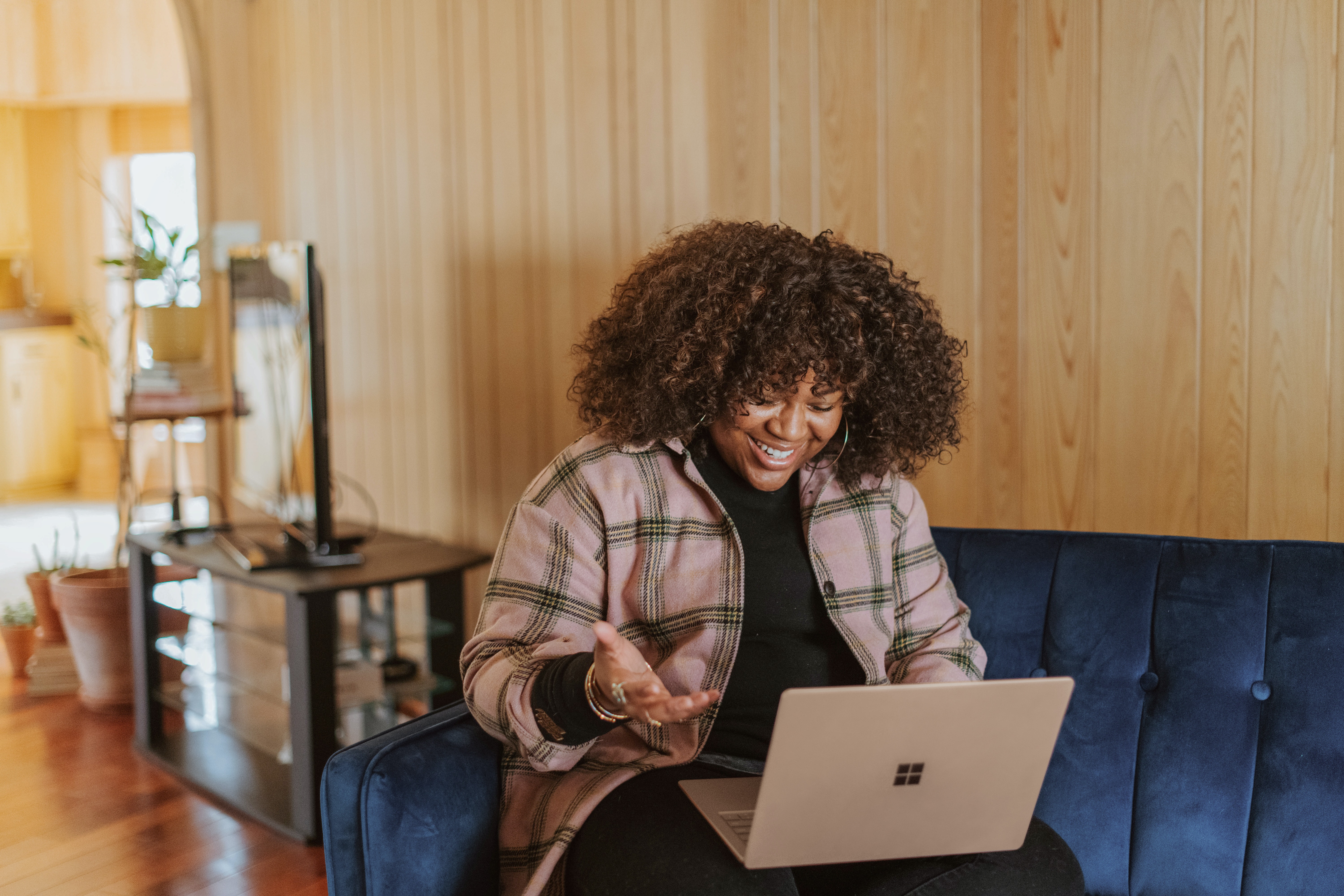 Student using a laptop
