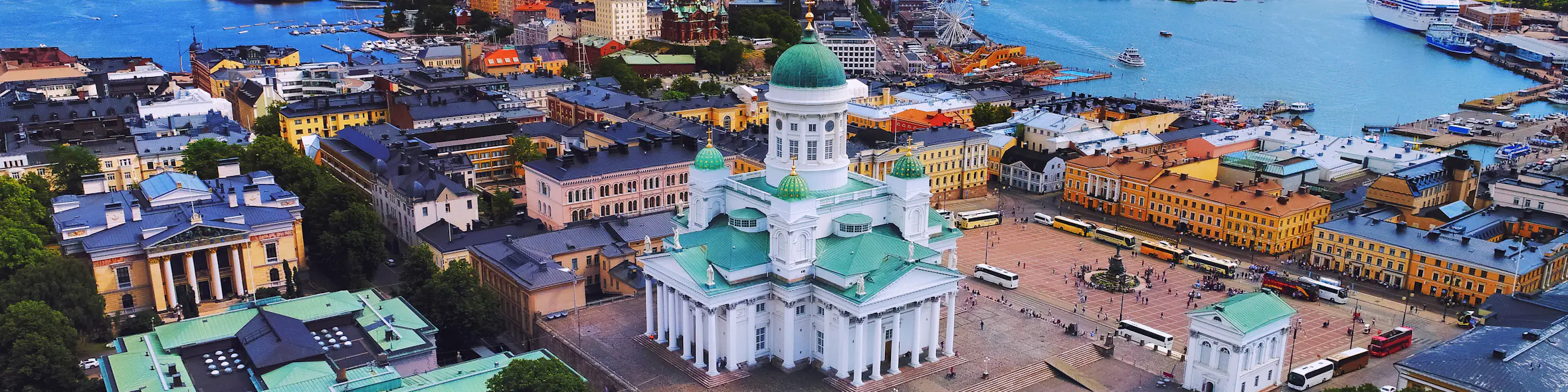 A famous cityscape or landscape of Finland featuring iconic elements of Finland's natural beauty or architectural landmarks.