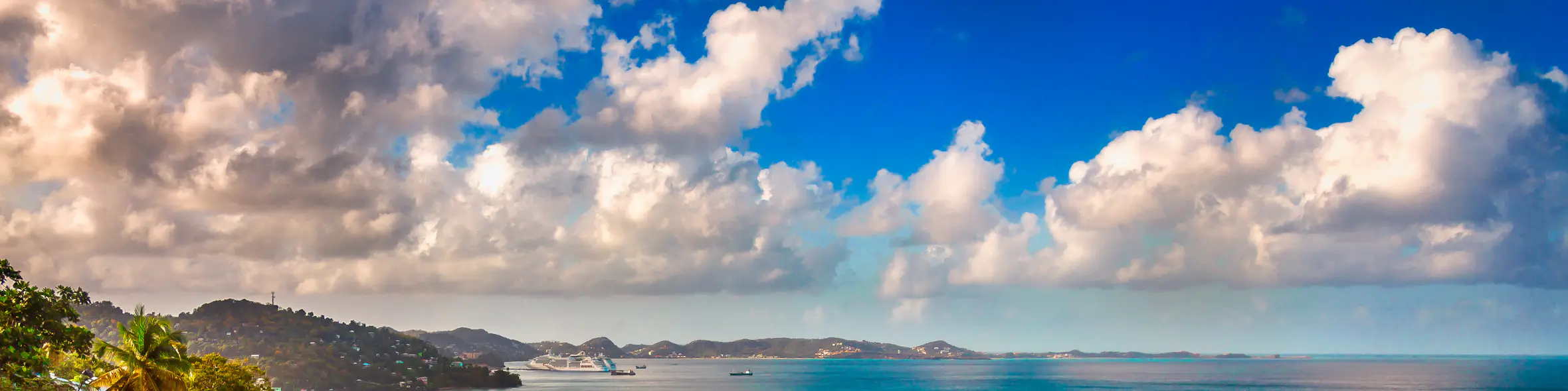 A famous cityscape or landscape of Grenada featuring iconic elements of Grenada's natural beauty or architectural landmarks.