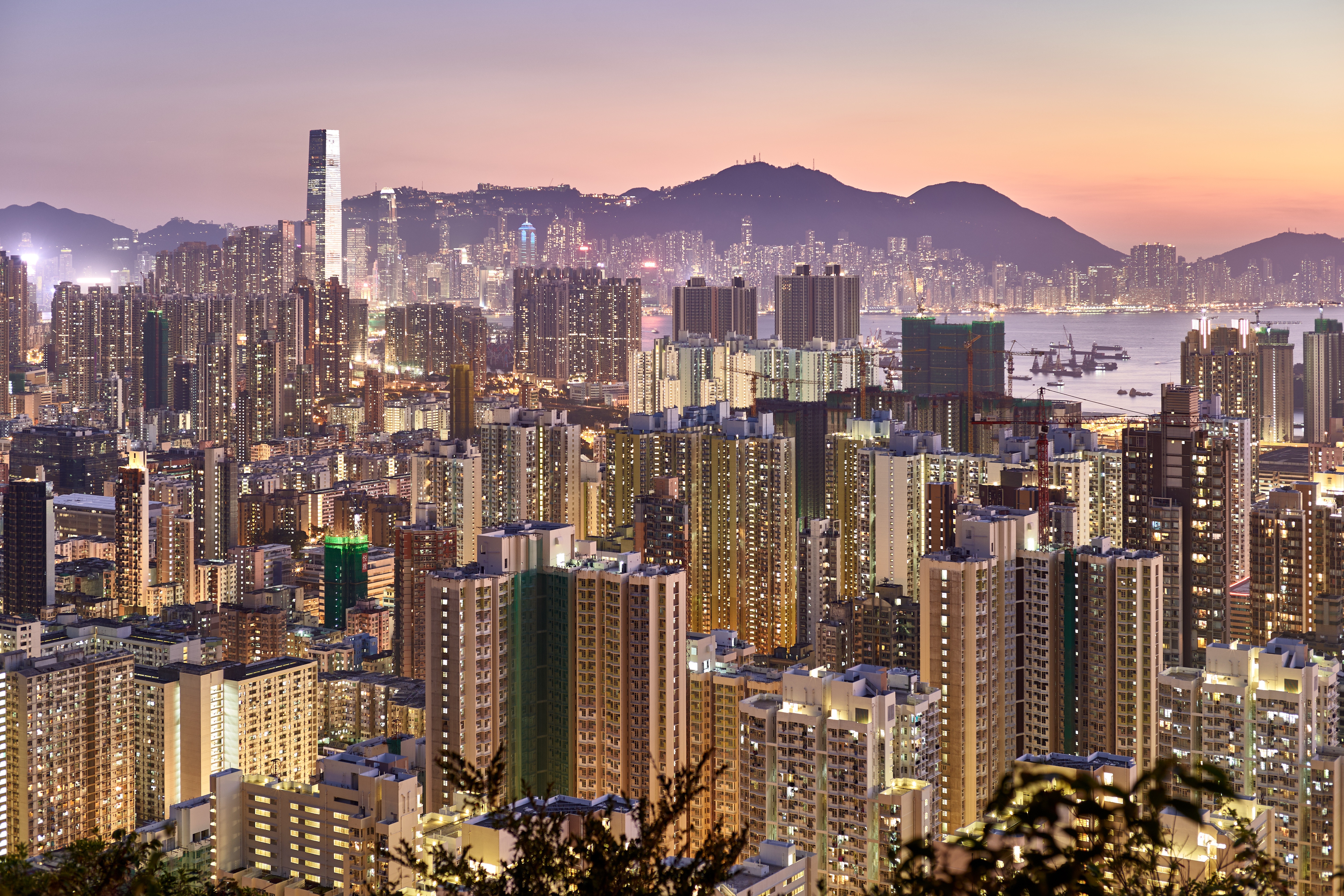 A famous cityscape or landscape of Hong Kong featuring iconic elements of Hong Kong's natural beauty or architectural landmarks.