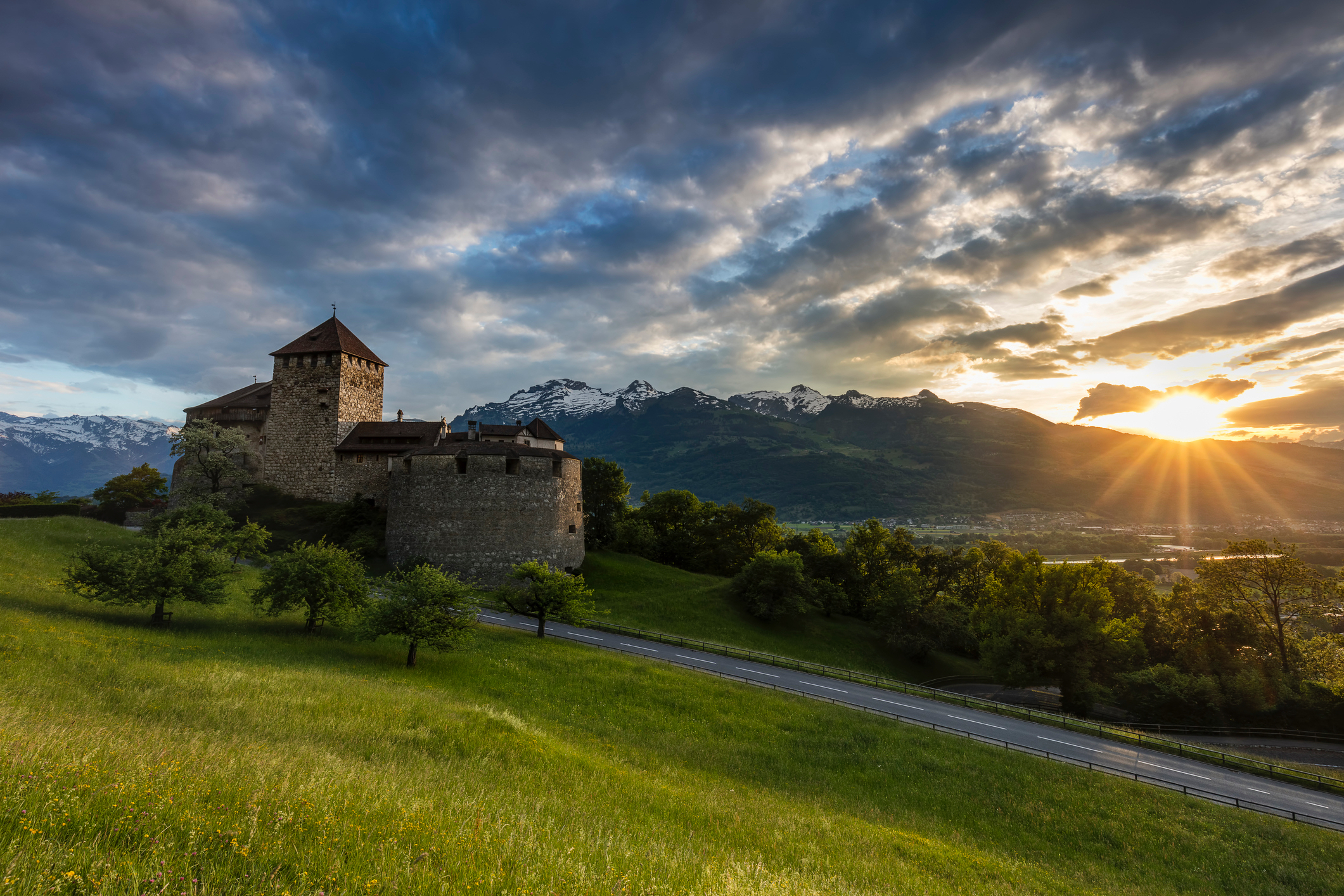 A famous cityscape or landscape of Liechtenstein featuring iconic elements of Liechtenstein's natural beauty or architectural landmarks.
