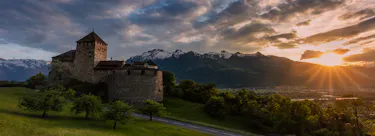 A famous cityscape or landscape of Liechtenstein featuring iconic elements of Liechtenstein's natural beauty or architectural landmarks.