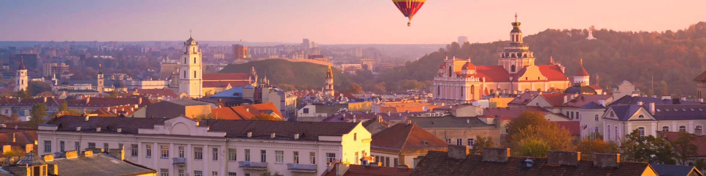 A famous cityscape or landscape of Lithuania featuring iconic elements of Lithuania's natural beauty or architectural landmarks.