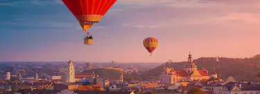 A famous cityscape or landscape of Lithuania featuring iconic elements of Lithuania's natural beauty or architectural landmarks.