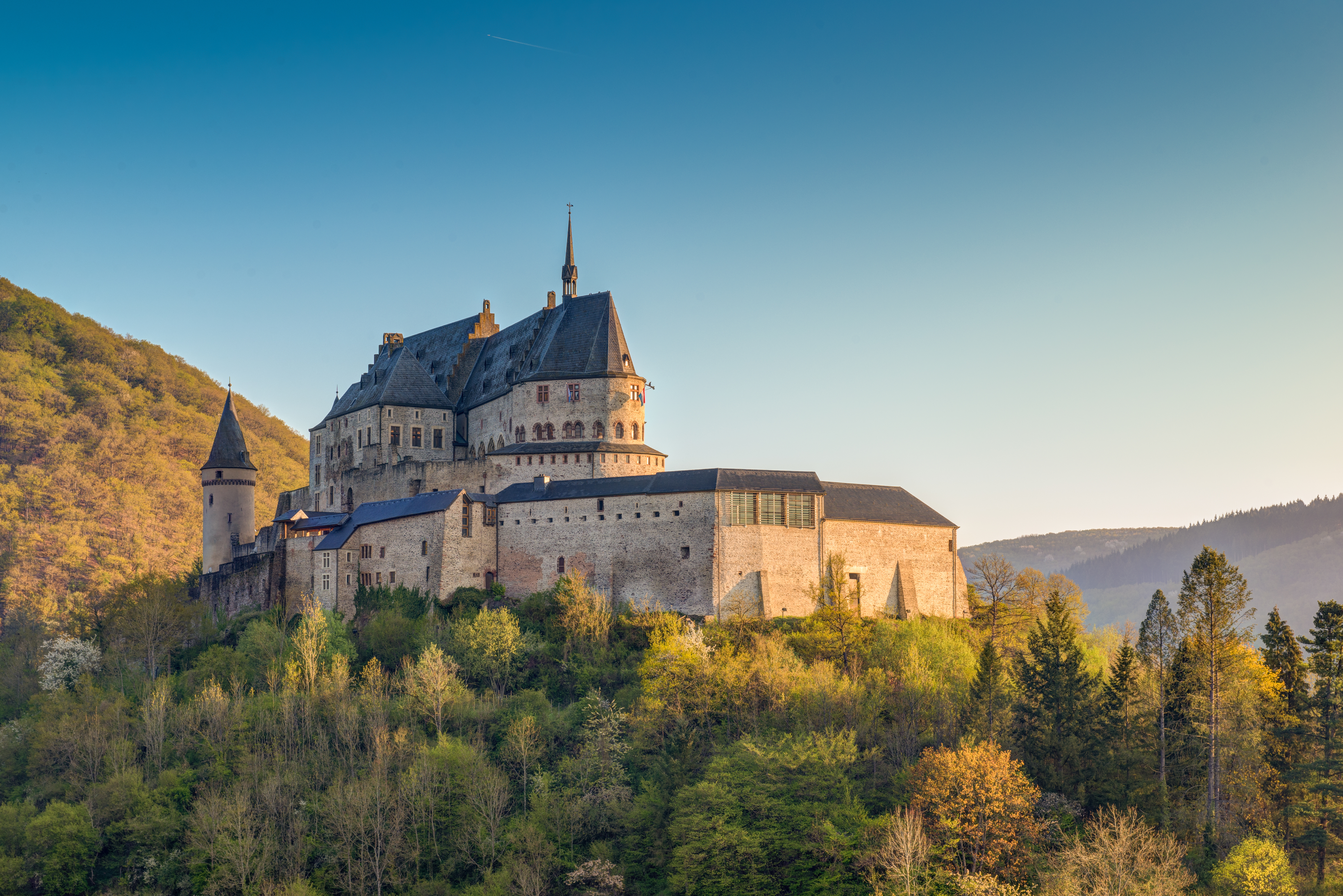 A famous cityscape or landscape of Luxembourg featuring iconic elements of Luxembourg's natural beauty or architectural landmarks.