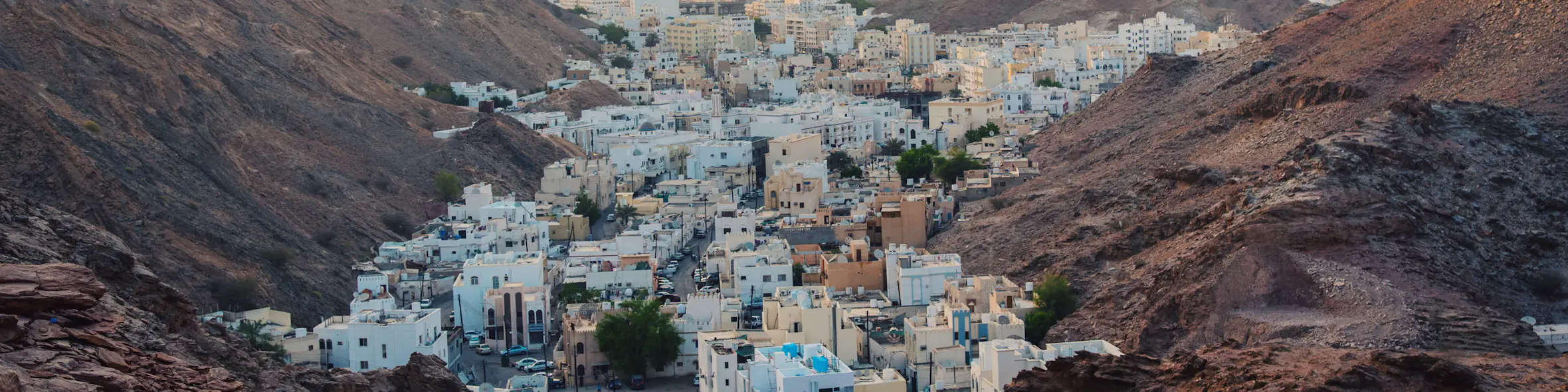A famous cityscape or landscape of Oman featuring iconic elements of Oman's natural beauty or architectural landmarks.