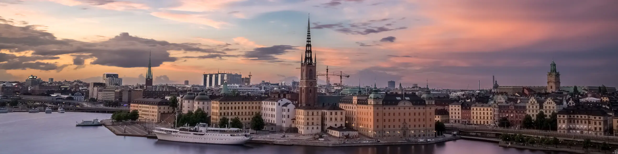 A famous cityscape or landscape of Sweden featuring iconic elements of Sweden's natural beauty or architectural landmarks.