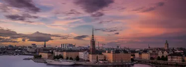 A famous cityscape or landscape of Sweden featuring iconic elements of Sweden's natural beauty or architectural landmarks.
