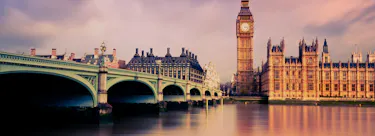 A famous cityscape or landscape of the UK featuring iconic elements of the UK's natural beauty or architectural landmarks.